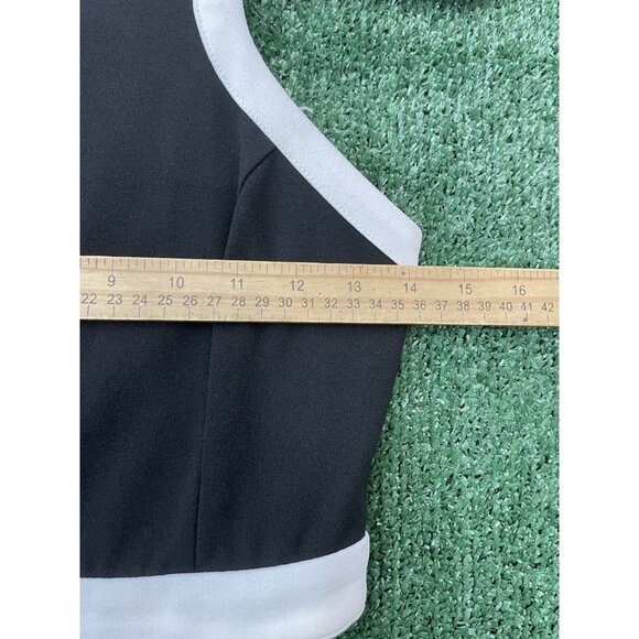A'Gaci Black and White Striped Bodycon Dress Zip Sleeveless Size Medium - Picture 6 of 12